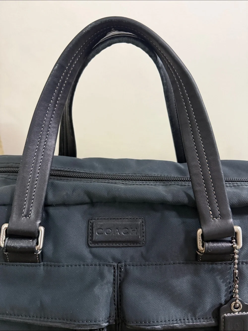 COACH Black Nylon Classic Commuter Messenger Bag Laptop Briefcase Travel